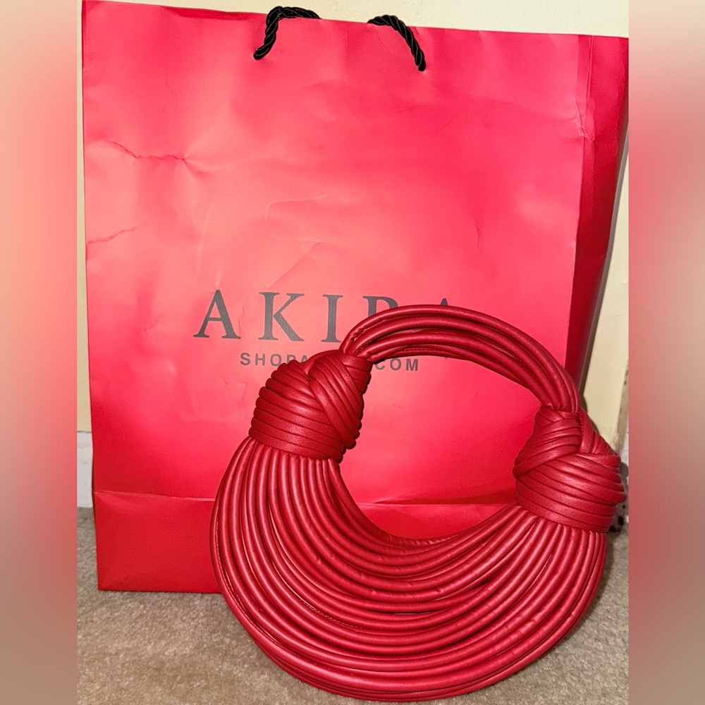 AKIRA Red Circular Handbag